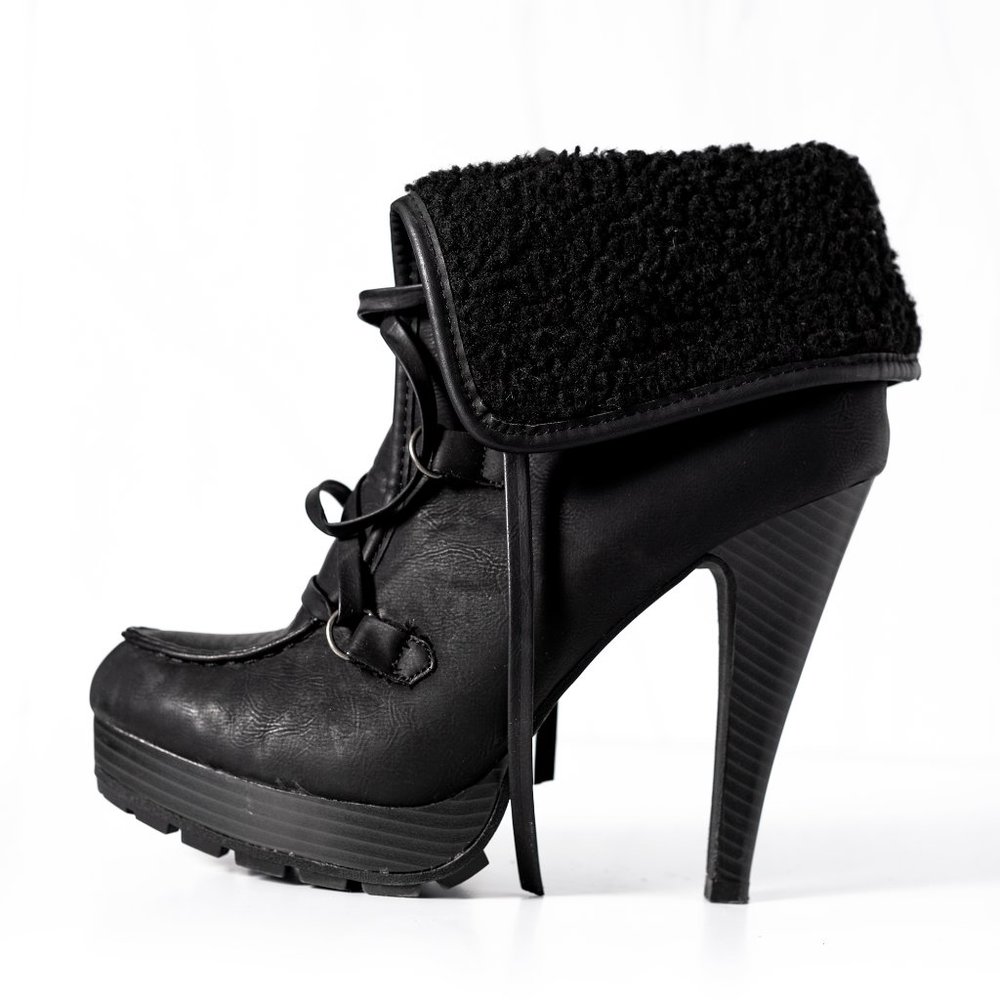 Anne Michelle High Heel Lace-Up Booties